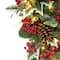 28" Battery-Operated Pre-Lit Decorated Artificial Swag with Red Bow